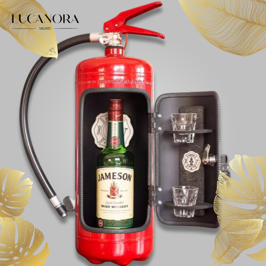 FireBar™ Minibar con l'aspetto di un estintore