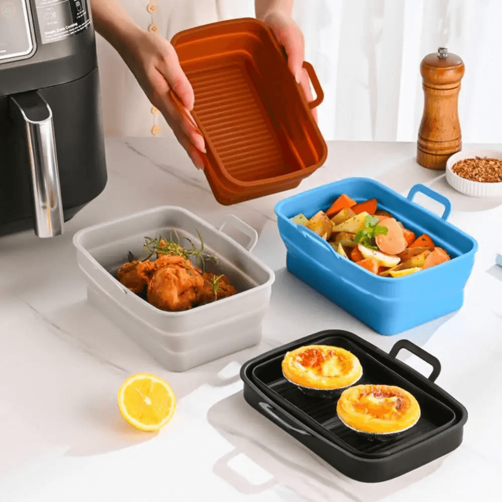 FlexiFry™️ Teglia pieghevole in silicone Friggitrice ad aria