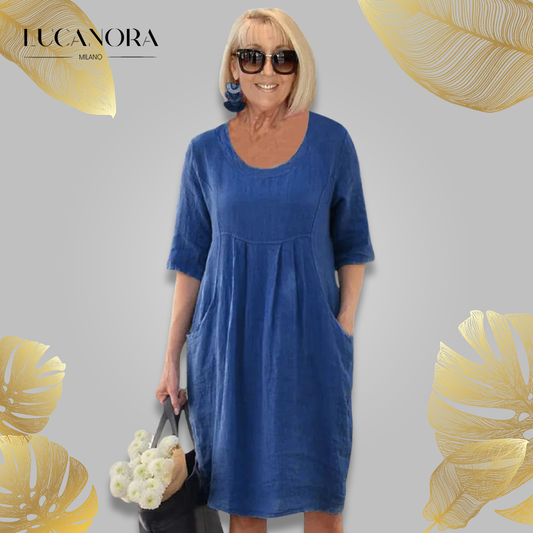 Isa™ Abito midi a tunica primaverile con tasche