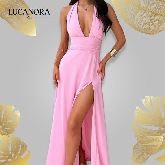 Linda Mitri™ Elegante abito lungo con scollatura audace
