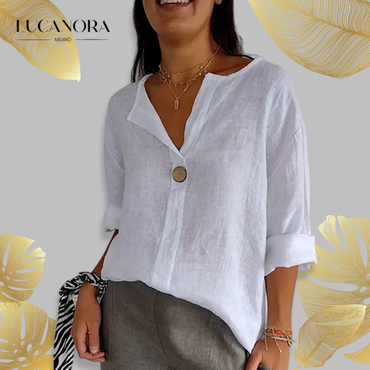 Mara Parco™ Camicia con scollo a V e bottoni