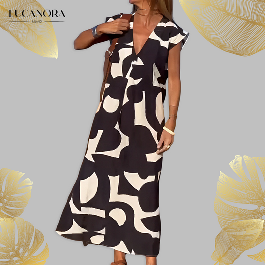 Maura Milano™️ Abito minimalista con scollo a V