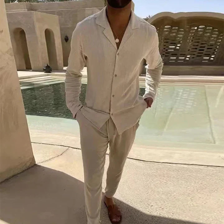 Maurizio Cavalli™ Set casual in due pezzi in tela di cotone