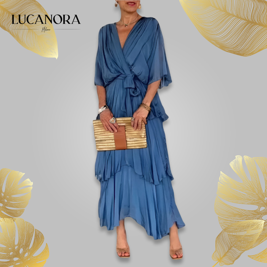 Moira Corda™ Abito elegante a strati con scollo a V