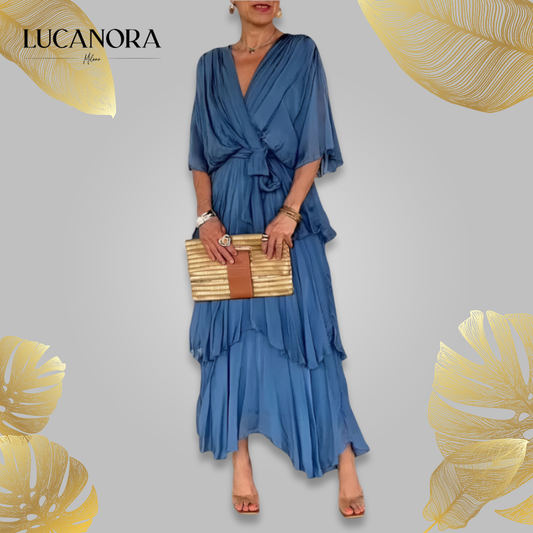 Moira Corda™ Abito elegante a strati con scollo a V
