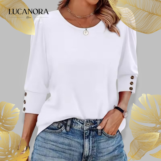 Neiva Maiocco™ Blusa elegante casual da donna con maniche a 3/4