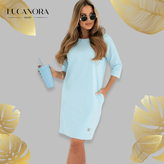 Palmira Biagi™ Abito casual da donna con scollo rotondo