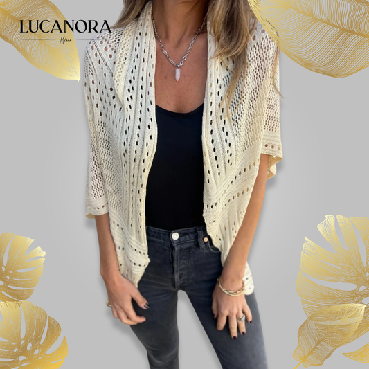 Rachele Foti™ Maglione con motivo a fori e maniche semi-lunghe