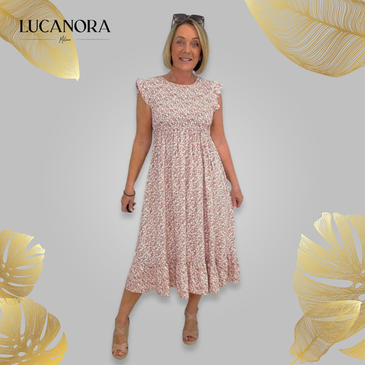 Rosa Fucci™ Elegante abito con motivo floreale