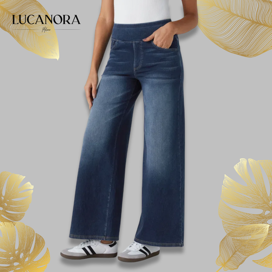 Uliva Di Rocco™ Jeans a gamba larga a vita alta super elasticizzati