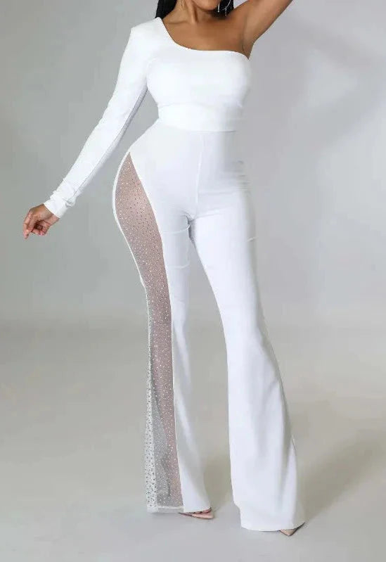 Viola Argo™️ Tuta con strass su una spalla