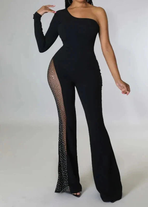 Viola Argo™️ Tuta con strass su una spalla