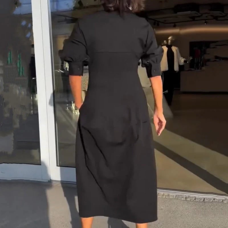 Zarina Sassano™ Abito midi con scollo a V