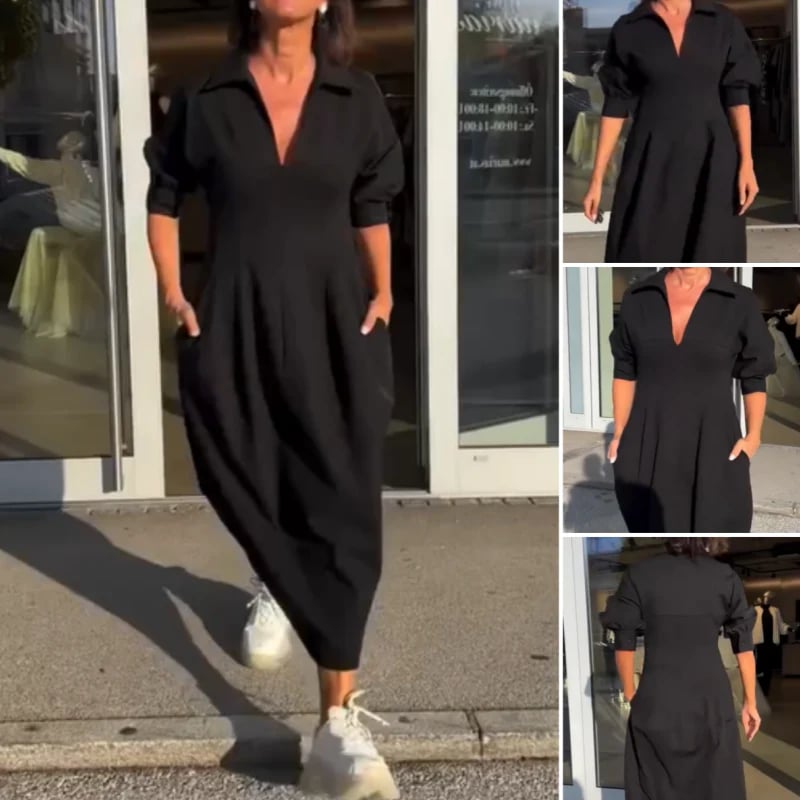 Zarina Sassano™ Abito midi con scollo a V