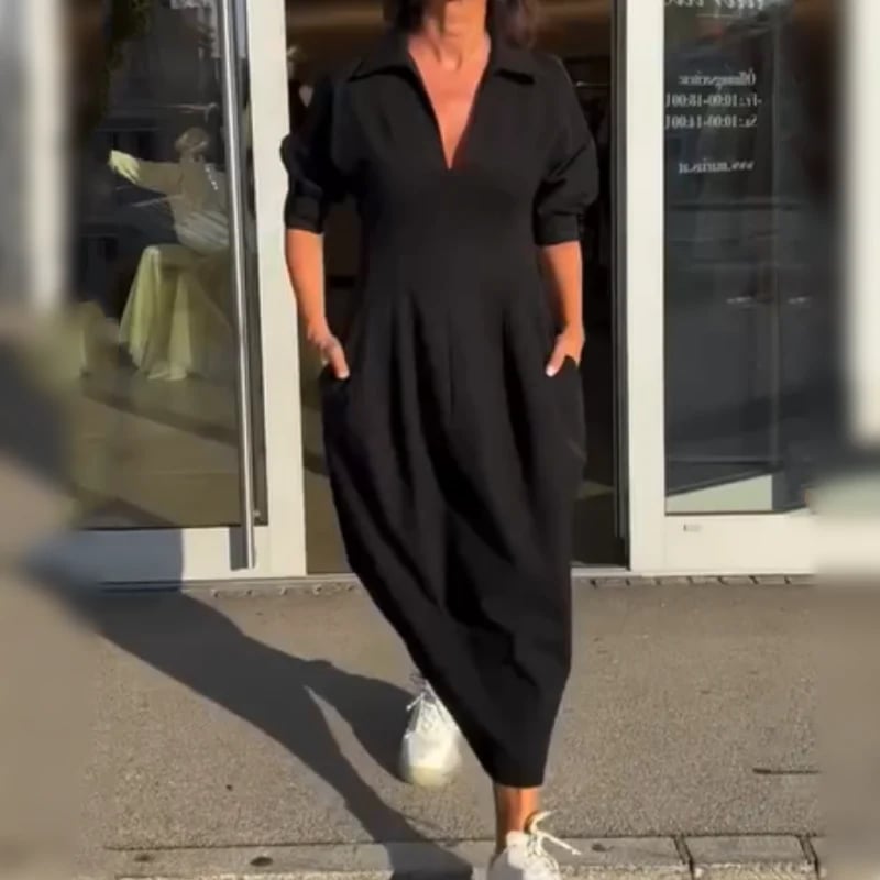 Zarina Sassano™ Abito midi con scollo a V